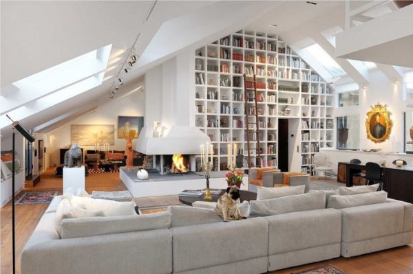 Large mural bookcase
