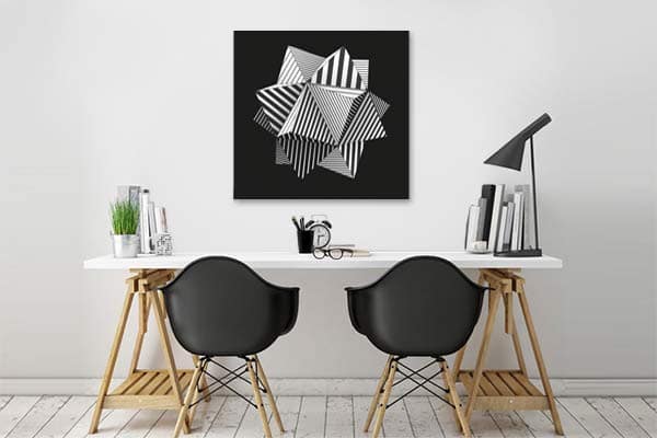 Graphic table in black and white