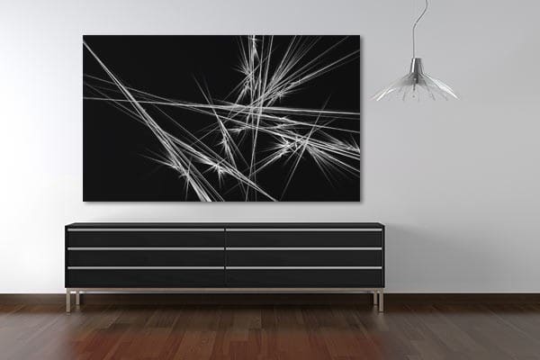 Abstract painting in black and white