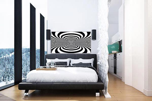 Modern black and white design canvas