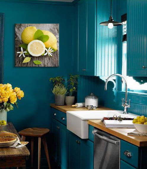 Blue kitchen decoration