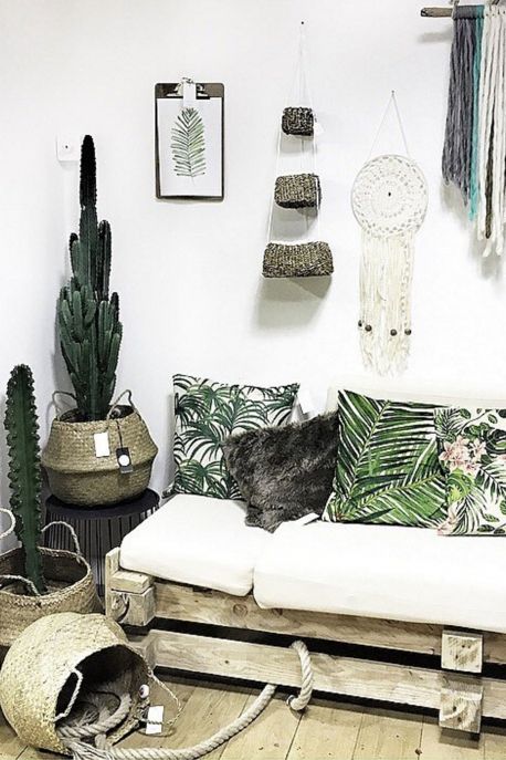 Tropical print cushions