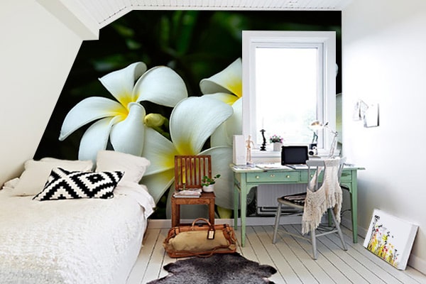 White flower wall poster