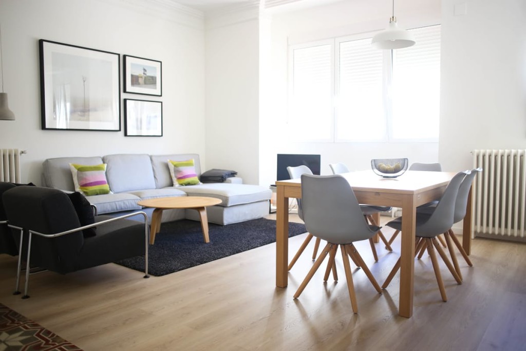 Modern living room space dining room