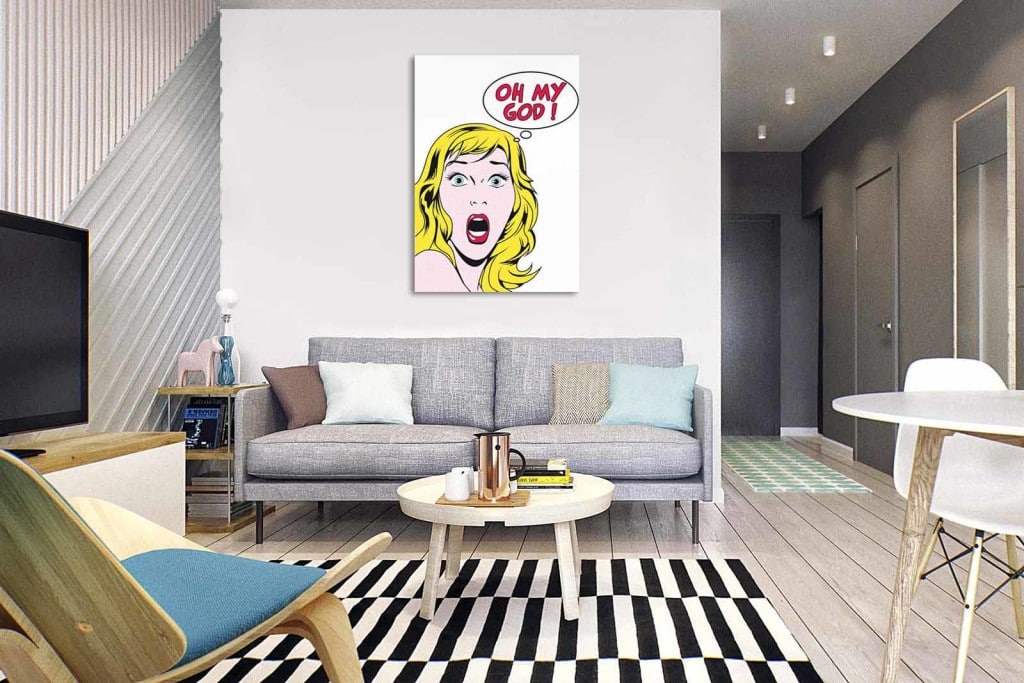 Contemporary painting pop art yellow