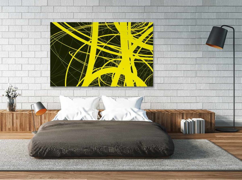 Contemporary abstract yellow painting