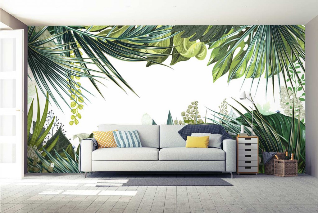 Deco-Salon-Tropical-Papier-peint
