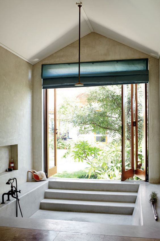 Bathtub in wax concrete