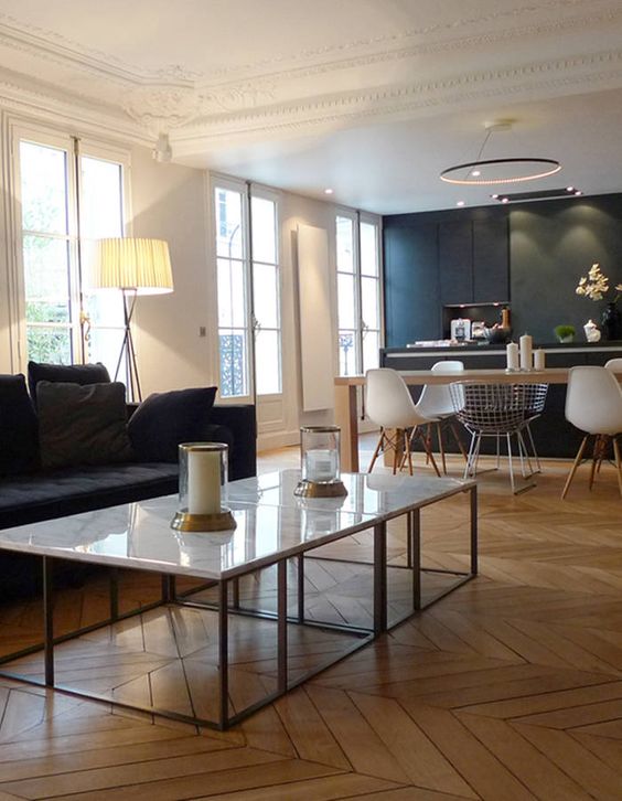 Scandinavian furniture in ancient interiors