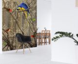 New contemporary painting and Bestiary background